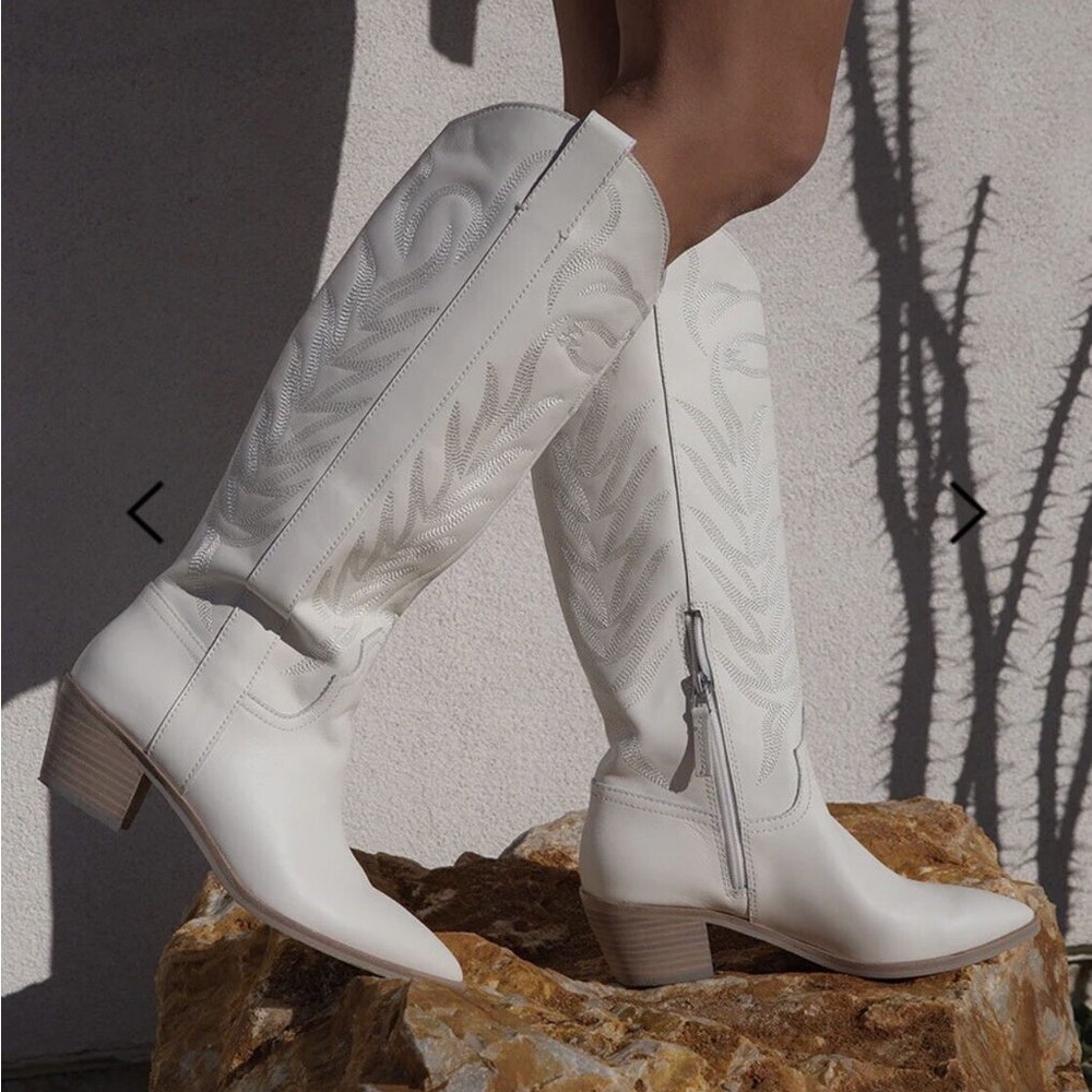 Dolce vita white solei cowboy boots